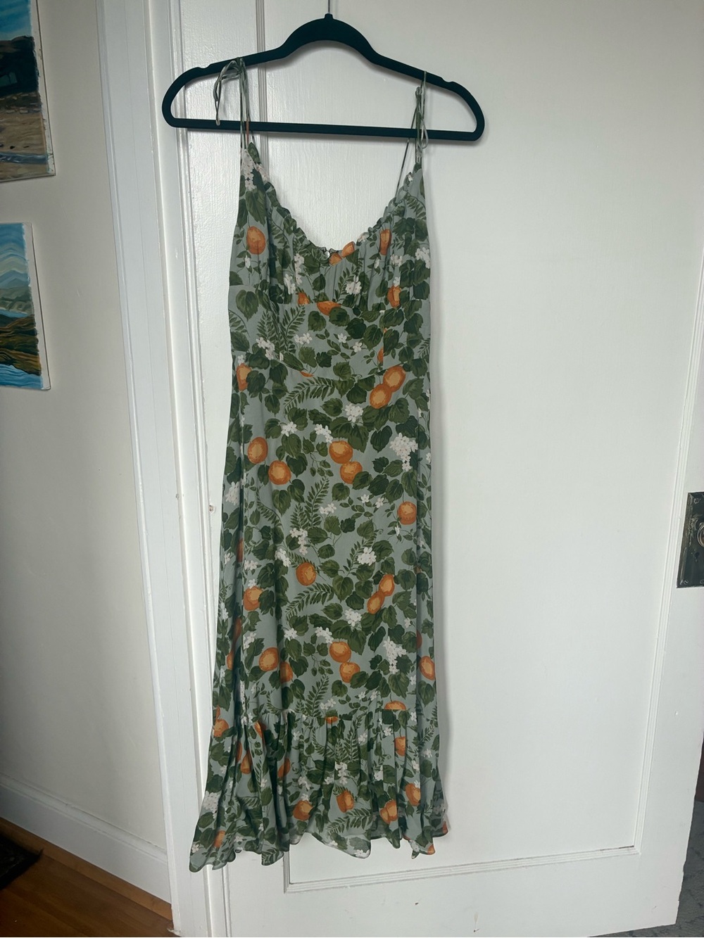 Reformation EMBRY DRESS IN ORANGE GROVE - Picture 3 of 7
